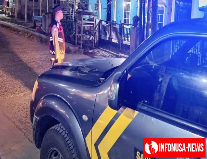 Personil Polsek Tegalwaru Patroli Malam Monitor Jalan Sepi di Kampung Waru Desa Wargasetra