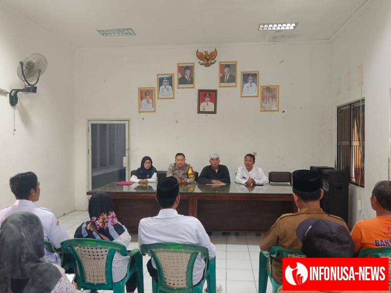 Bhabinkamtibmas Polsek Tegalwaru Ikuti Rapat Minggon di Desa Cintawargi Beri Pesan Pelayanan Polisi