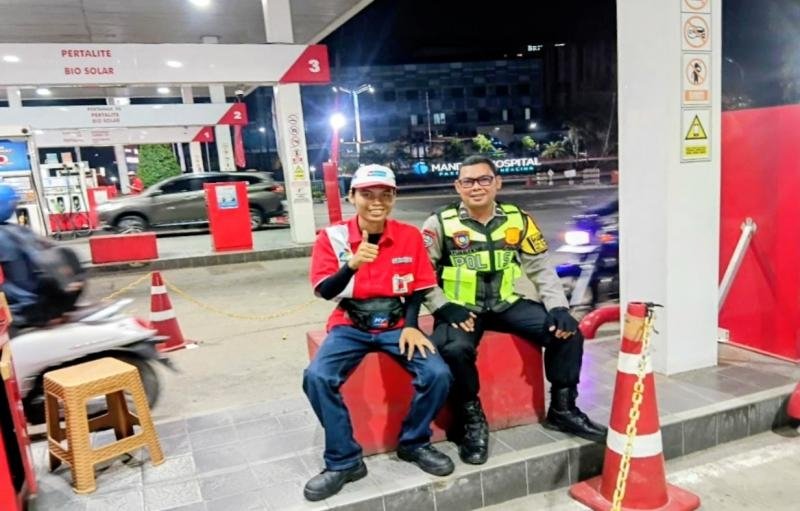 Polsek Telukjambe Jaga Kamtibmas Wilayah Hukum, Gelar Patroli Prekat di Objek Vital SPBU Pertamina