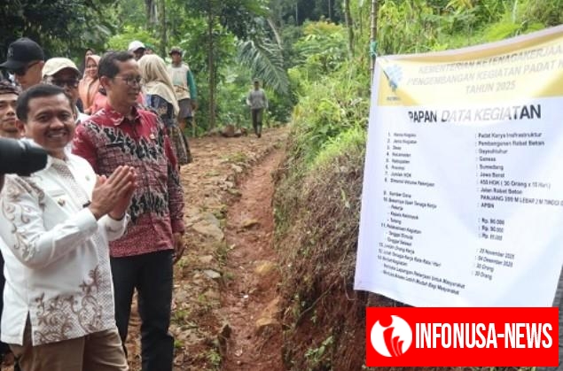 Bupati Sumedang Dony Ahmad Munir: Program Padat Karya Bangun Jalan Usaha Tani di Sahang Dayeuhluhur