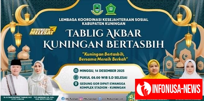 Hadirkan Hj. Mamah Dedeh, LKKS Kabupaten Kuningan Gelar Tabligh Akbar “Kuningan Bertasbih” di GOR Ewangga