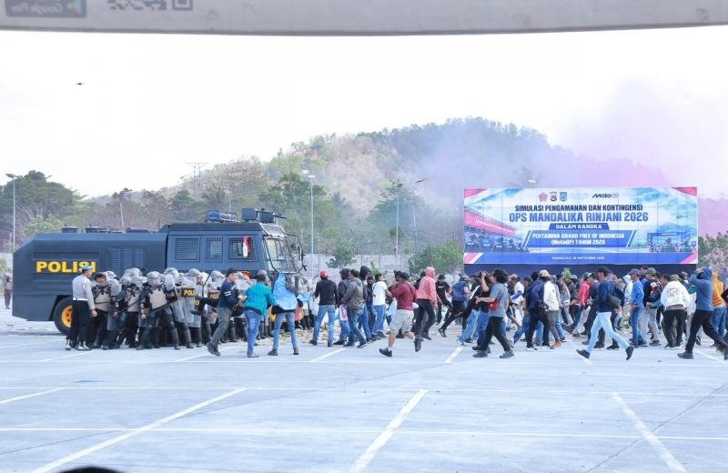 Jelang MotoGP Mandalika 2026, Polda NTB Gelar Simulasi Pengamanan dan Kontinjensi