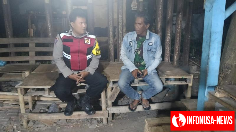 Bhabinkamtibmas Polsek Telagasari Lakukan Pembinaan Siskamling di Desa Binaan