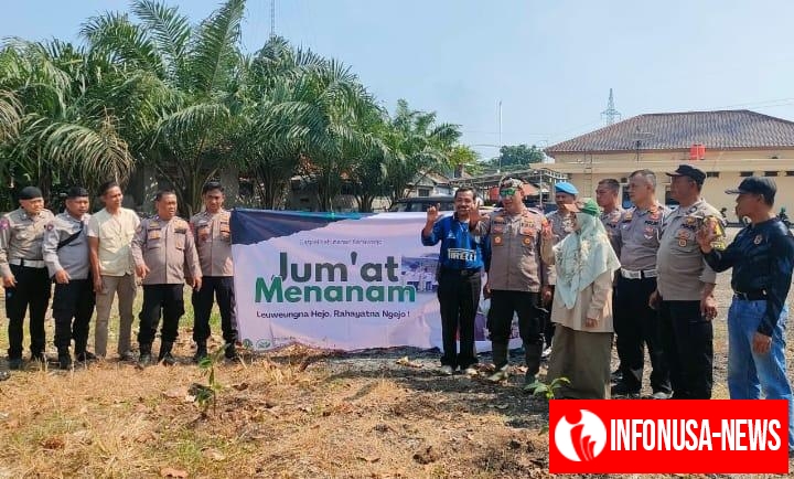 Kolaborasi Polsek Klari Bekerjasama Dengan Dinas Kehutanan Provinsi Jabar Lakukan Penghijauan Di Lahan Mako Polsek Klari