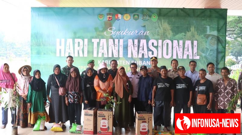 Polres Subang Bersinergi dengan TNI dan Forkompimda berikan Bantuan dalam Mendukung Kegiatan Pertanian pada Syukuran Hari Tani Nasional 2025 di Kabupaten Subang