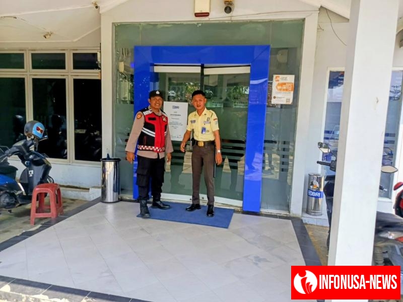 Cegah gukamtibmas diwilayah hukum polsek Tempuran, Sampaikan pesan kamtibmas ke security Perbankan.