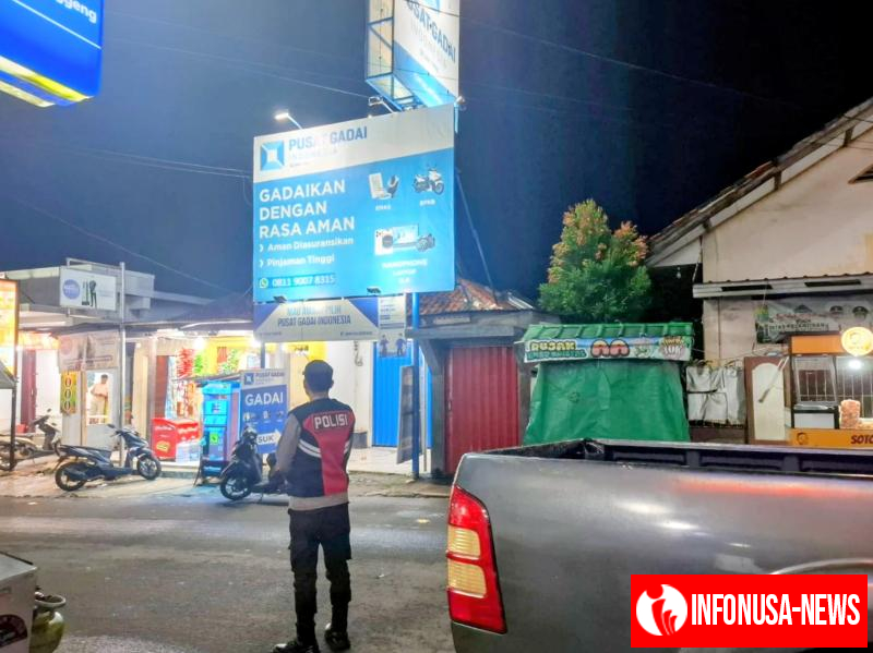 Ruko Pegadaian dan Objek Penting Dimonitor Patroli Malam Personil Polsek Tegalwaru
