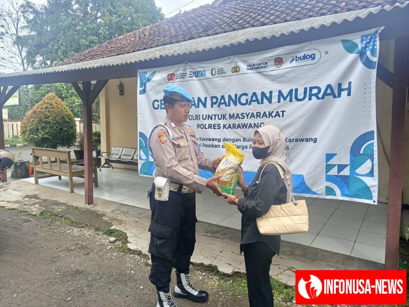 Kembali Gelar dan Sediakan SPHP Gerakan Pangan Murah. Polsek Tempuran Polres Karawang Dimako Polsek Tempuran
