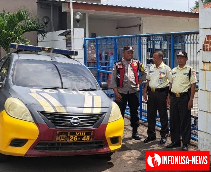 Patroli Polsek Klari Sambangi Security, Sampaikan Pesan Kamtibmas di PT. HTA