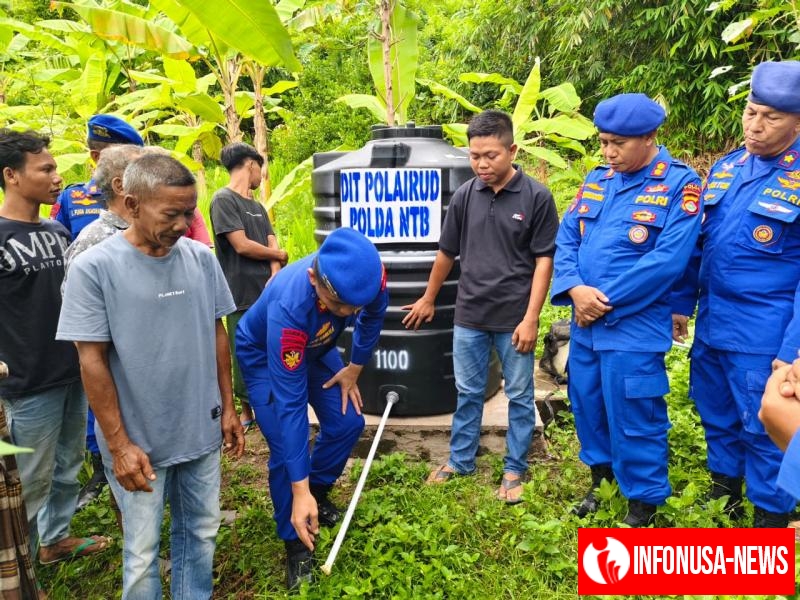 Polairud Polda NTB Bangun Sumur Bor dan Salurkan Tandon Air Bersih di Sekotong