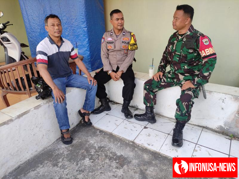 Sinergitas TNI-POLRI: Bhabinkamtibmas Polsek Telagasari Bersama Babinsa Koramil Telagasari Sebar Pesan Kamtibmas Kepada Masyarakat Binaan