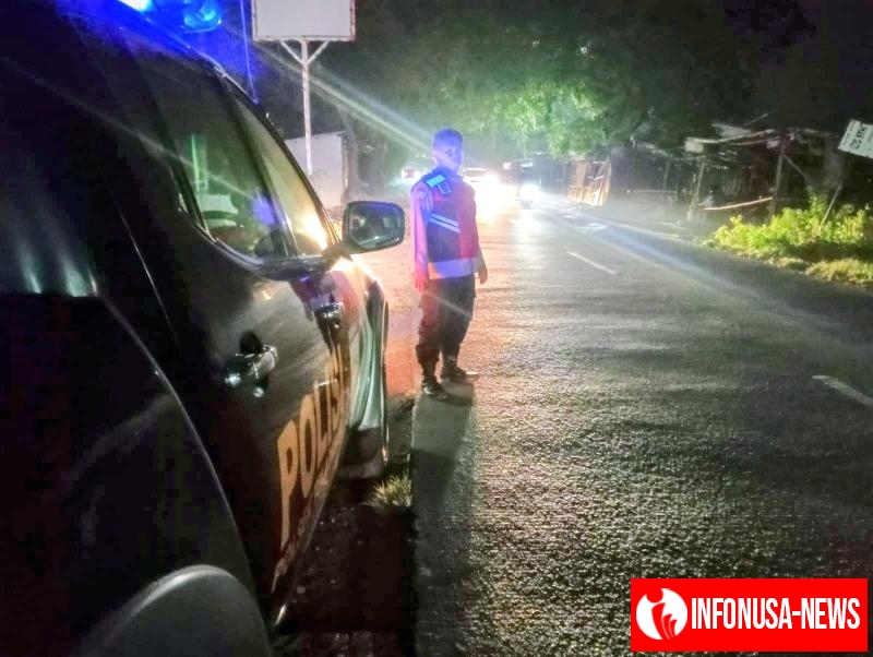 Cegah Gangguan Kamtibmas, Polsek Telagasari Lakukan Patroli Malam