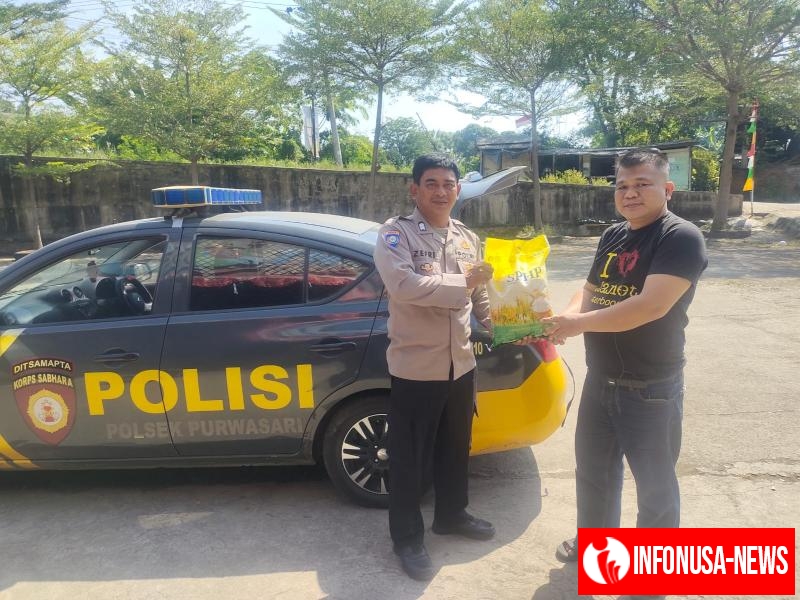 Polsek Purwasari Polres Karawang Hadirkan Beras Murah Guna Ringani Beban Pangan Masyarakat