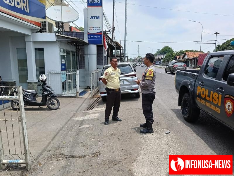 Polsek Kotabaru Sambangi Obyek Vital Perbankan Himbau Satpam