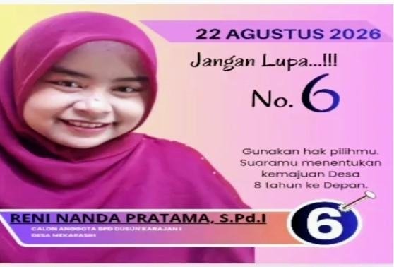 Menuju BPD Mekarasih, Reni Nanda Pratama Usung Komitmen Mengawal Kepentingan Warga