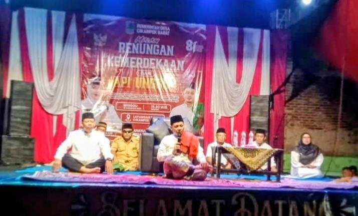 Renungan Malam dan Api Unggun HUT RI ke-81, Pemdes Cikampek Barat Perkuat Semangat Persatuan Warga