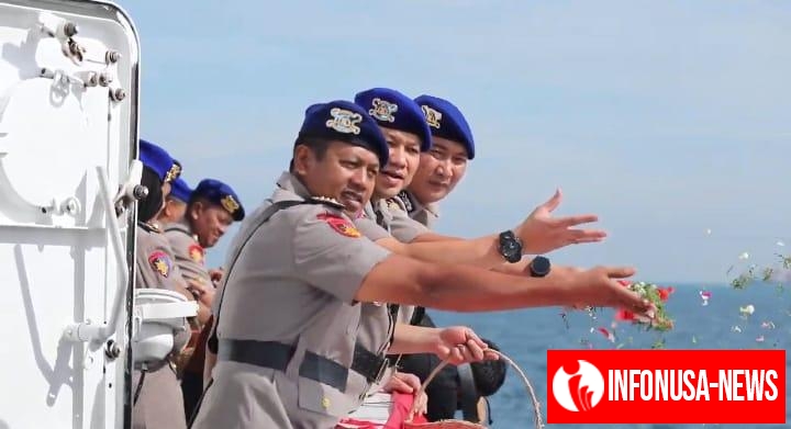 HUT Polairud ke-75, Kakor Polairud Tabur Bunga di Laut Jakarta