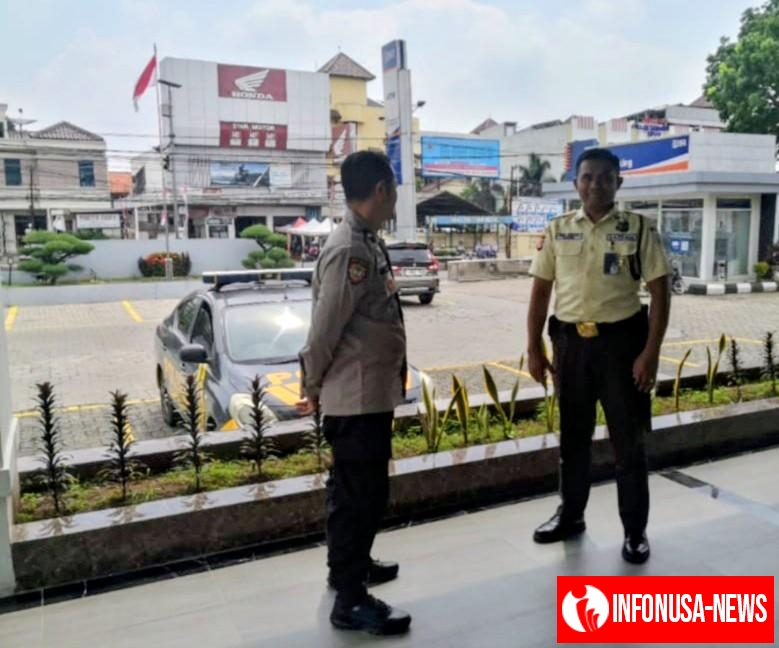 Patroli Siang Polsek Cikampek Pesan Kantibmas Security BRI Cabang Cikampek Waspada C3