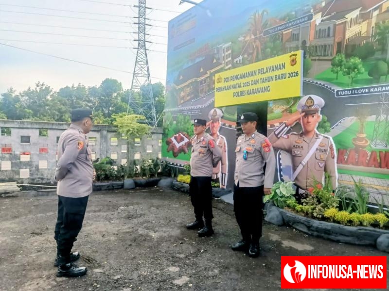 Giat Pelaksanaan Ops Lilin Kapolsek Banyusari PAM Natura 2025 Pos PAM Rest Area KM 62 Tol Jakarta - Cikampek Karawang