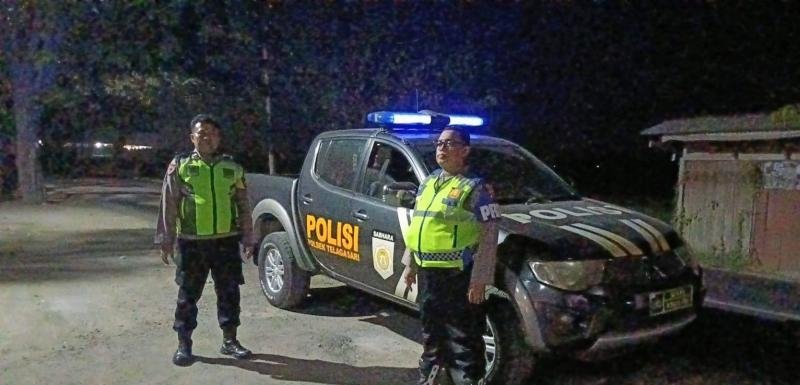 Menjaga Perbatasan, Anggota Polsek Telagasari Lakukan KRYD Antisipasi Gukamtibmas Malam