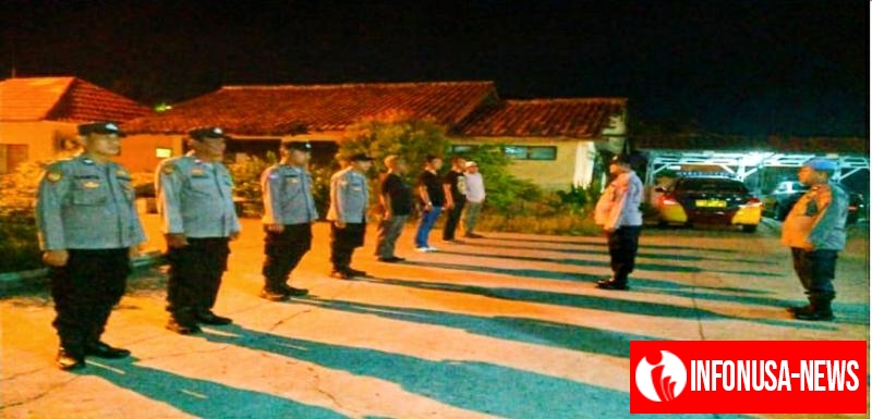 Kapolsek Rengasdengklok Pimpin Apel sekaligus Patroli KRYD Akhir Pekan
