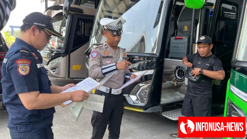 Ops Lilin Lodaya 2025, Satlantas Polres Karawang Rutin Tingkatkan Kegiatan Ramp Check Otobus