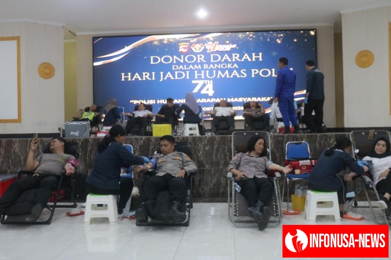 Donor Darah HUT Humas Polri ke-74, Polda NTB Banjir Pendonor