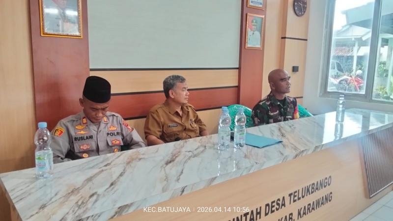 Kapolsek Batujaya Mengikuti Rapat Minggon tingkat Kecamatan serta menyampaikan Arahan dan Himbauan Kamtibmas