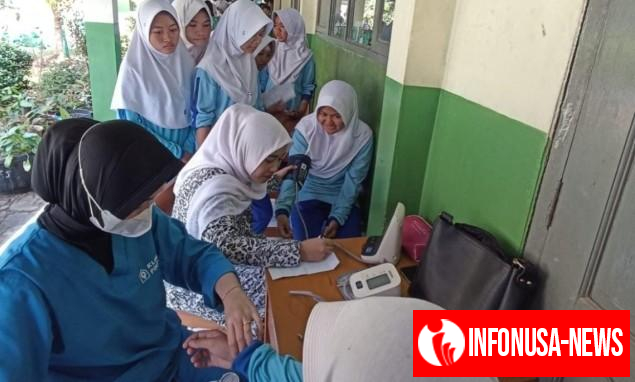 Sebanyak 1.256 Para siswa SMPN 1 Cibitung Mengikuti Program Cek Kesehatan Gratis (CKG) yang Digelar oleh Dinas Kesehatan Kabupaten Bekasi Melalui Puskesmas (PKM) Sukajaya.