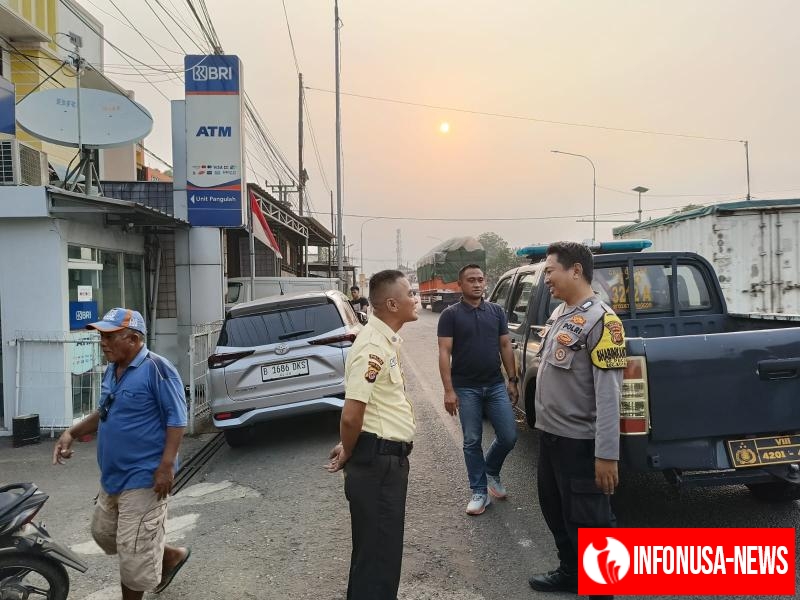 Patroli Polsek Kotabaru Sambang Obyek Vital Perbankan Sampaikan Pesan Kamtibmas