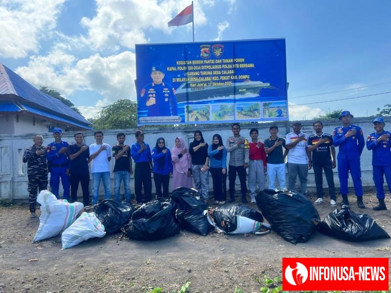 Polairud Polda NTB dan Masyarakat Bersatu Lestarikan Pantai Sigi Melalui Gotong Royong