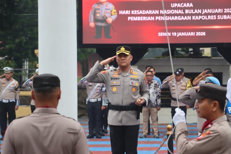 Polres Subang Gelar Upacara Hari Kesadaran Nasional Bulan Januari 2026