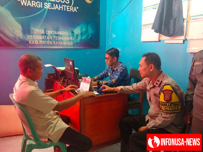 Bhabinkamtibmas Polsek Tegalwaru Ajak Peduli Lingkungan dan Waspada Saat Ngobras di Desa Cintawargi