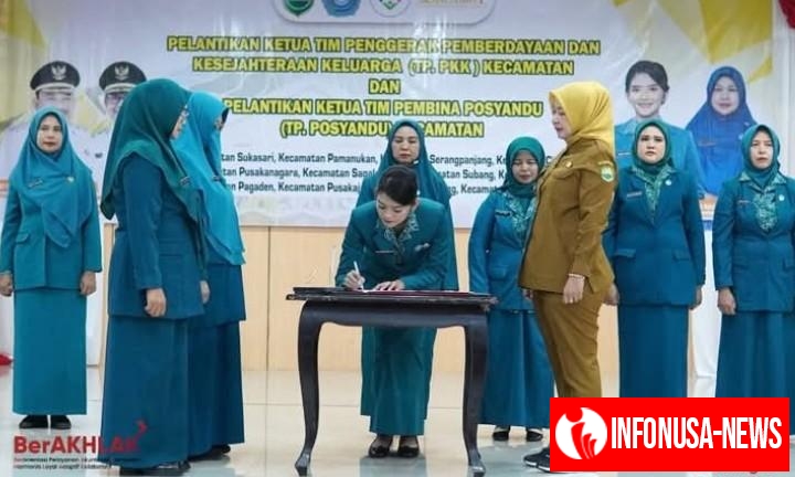 Ketua TP PKK Kabupaten Subang Ega Anjani Reynaldy, S. IP Lantik 12 Ketua PKK Kecamatan & Ketua Tim Pembina Posyandu