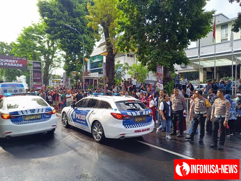 Polisi Siaga, Pengamanan Parade Rider MotoGP Mandalika 2025 di Mataram Berjalan Tertib