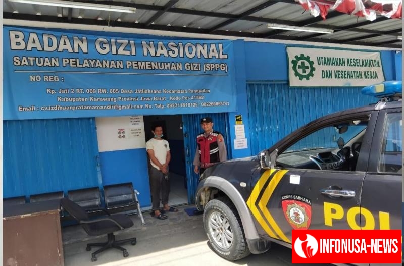Personel Polsek Pangkalan Monitoring Kantor Badan Gizi Nasional, Sambangi Pegawai SPPG