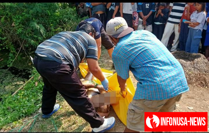 Petugas Reskrim Polsek Rengasdengklok bersama Tim Inafis Polres Karawang, Mengevakuasi Mayat Tanpa Identitas