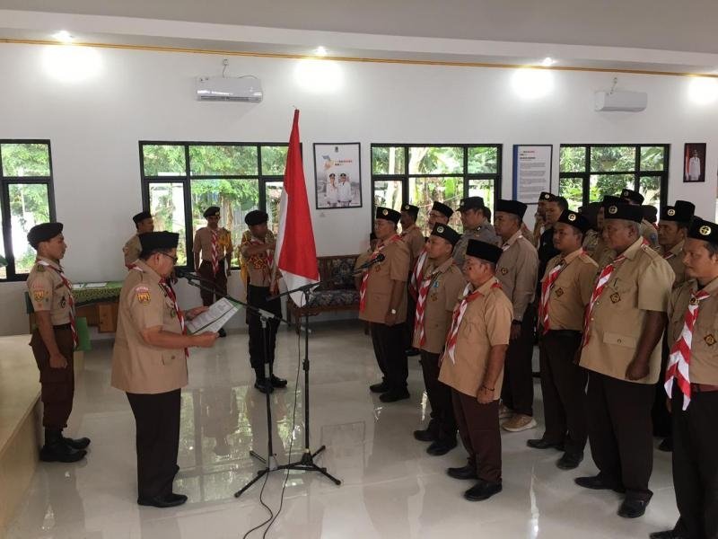Aiptu Irwan Kusumah mewakili Kapolsek Tempuran dalam Giat Pelantikan dan Pengukuhan Pengurus Kwartir Ranting Kec. Tempuran 2026.