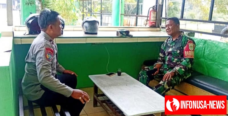 Jaga Sinergitas, Bhabinkamtibmas Polsek Rengasdengklok Sambangi Koramil 0404 Rengasdengklok