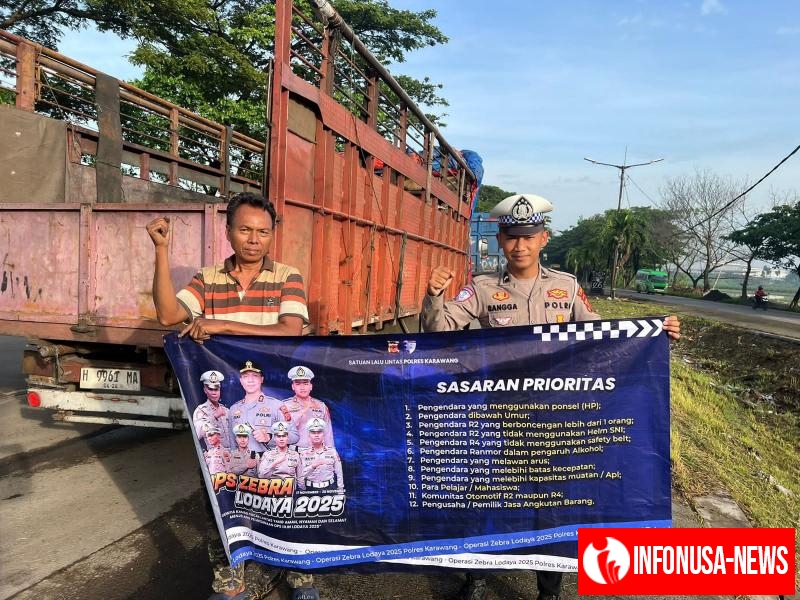 Dalam Rangka Ops Zebra Lodaya, Satlantas Polres Karawang Gelar Sosialisasi Kamaeltibcarlantas