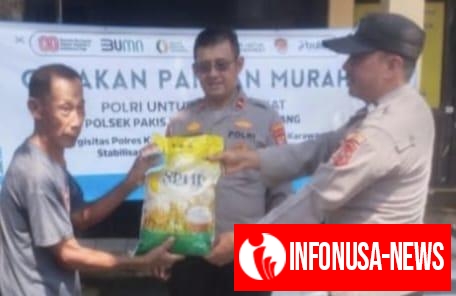 Wujud Nyata Meringankan Kebutuhan Masyarakat Polsek Pakisjaya Gelar Beras Pangan Murah (GPM) Depan Makopolsek Pakisjaya