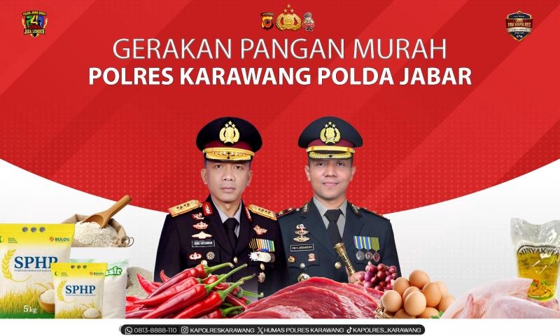 Pastikan Ketahanan Pangan Tetap Terjaga, Polres Karawang Gelar Gerakan Pangan Murah