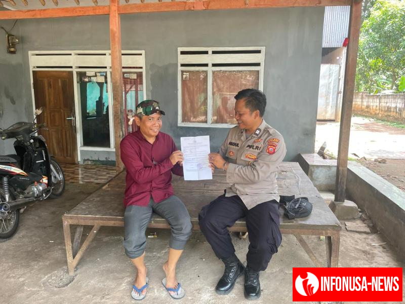 Pelayanan Prima Kanit Binmas Polsek Kotabaru Antarkan Surat Kehilangan Kepada Warga