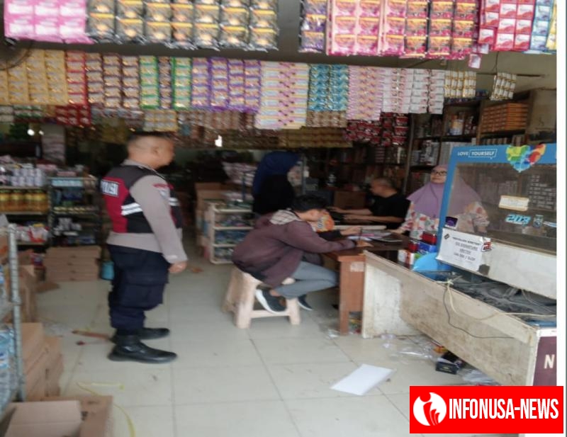 Antisipasi Pencurian di Pertokoan di Loji, Sigap Personil Polsek Tegalwaru Giat Patroli Siang