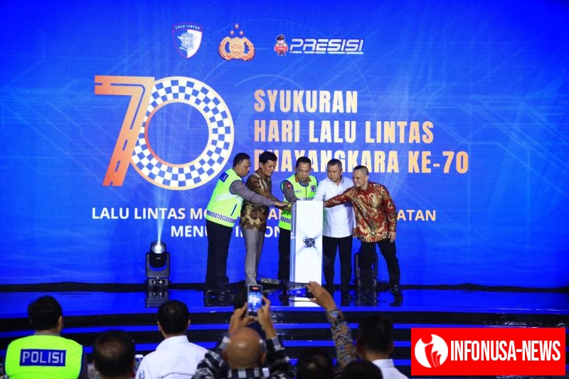 Hadiri Syukuran HUT Lalu Lintas ke-70, Kapolri Luncurkan Digital Korlantas dan Sematkan Pin Emas