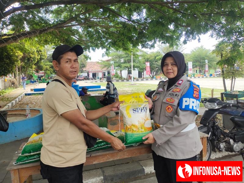Ipda Herawati, S.H Polsek Purwasari Polres Karawang Permudah Masyarakat Mendapatkan Beras SPHP (Stabilitas Pasokan Dan Harga Pangan) Murah