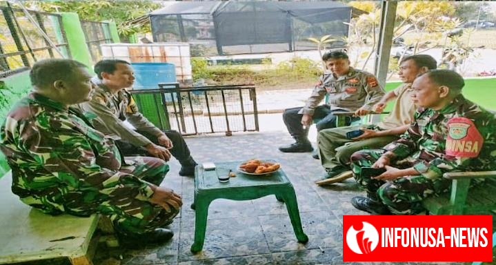 Sinergitas TNI,Polri, Bhabinkamtibmas Polsek Rengasdengklok Sambangi Mako Ramil 0404 Rengasdengklok