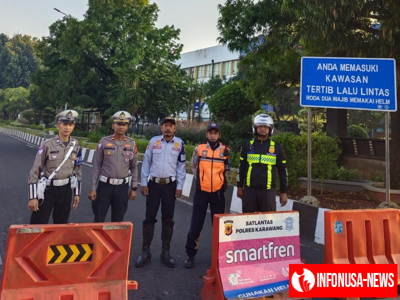 Satlantas Polres Karawang Hadirkan Kamseltibcarlantas saat Kegiatan Car Free Day