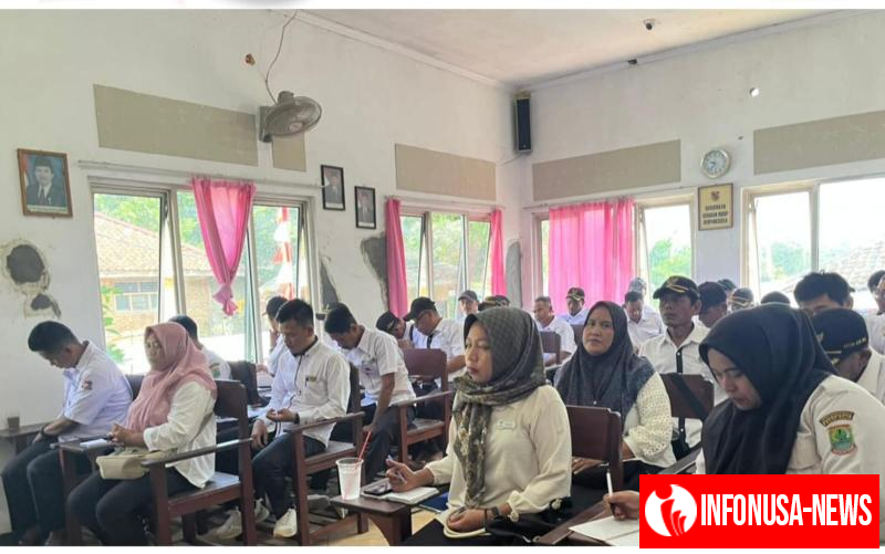 Sinergitas Anggota TNI-Polri di Pangkalan, Hadiri Rapat Minggon Desa Mulangsari