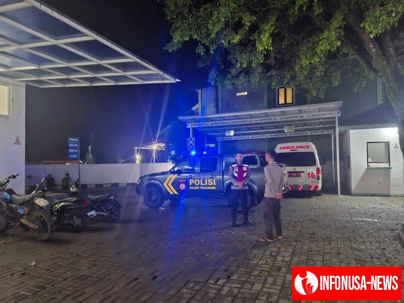 Beri Pesan Humanis Agar Waspada ke Petugas Jaga Puskesmas Loji Saat Patroli Malam Personil Polsek Tegalwaru